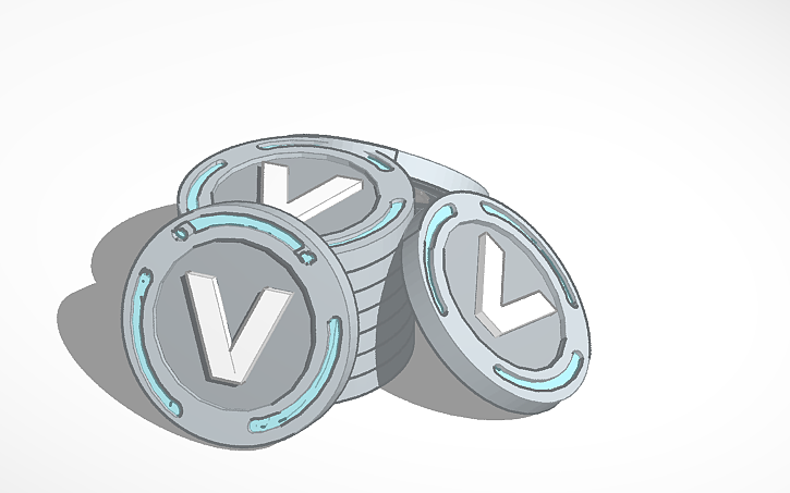 Vbucks Sprite 3D design V-bucks - Tinkercad
