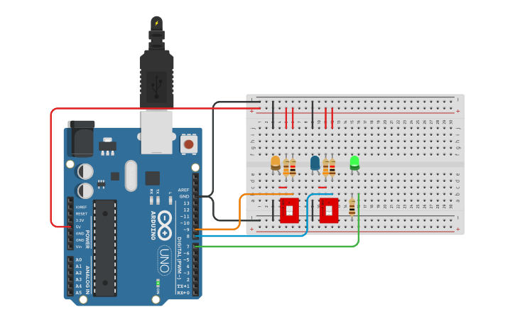 Circuit design NAND Gate - Tinkercad