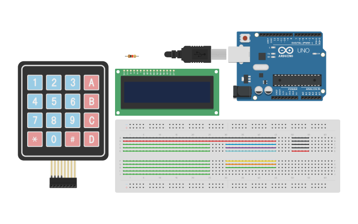 Circuit design Arduino Calculator Components - Tinkercad