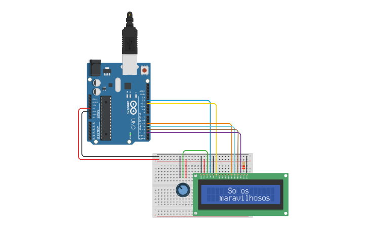 Circuit design display LCD - Tinkercad