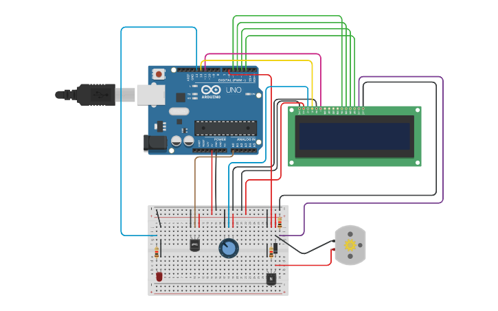 Circuit design Automatic Room Temperature Control System - Tinkercad