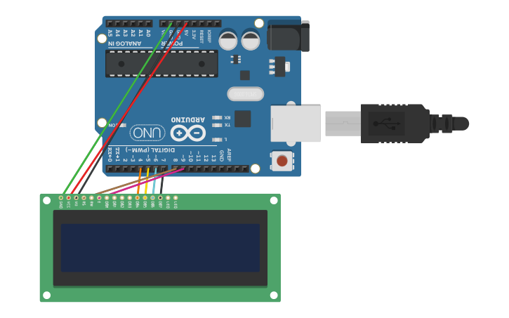 Circuit design Arduino - LCD - Tinkercad