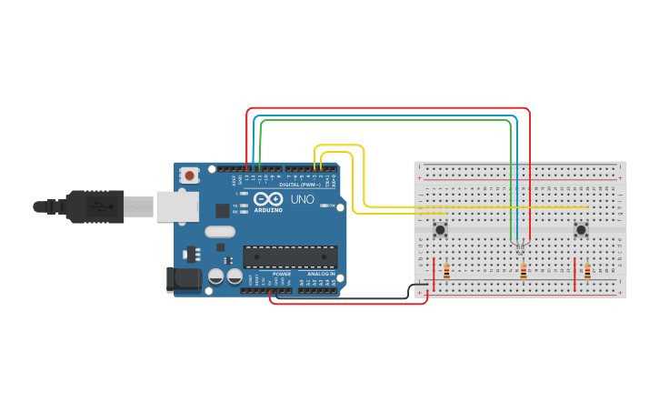 Circuit design level 3 button - Tinkercad