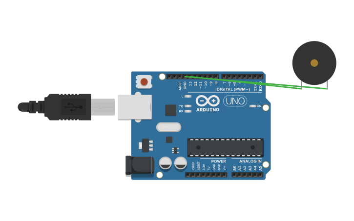 Circuit design buzzer - Tinkercad