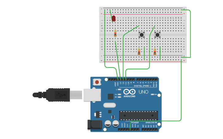 Circuit design NOR GATE | Tinkercad