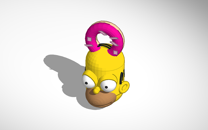 3D design Homer simpson key cain - Tinkercad