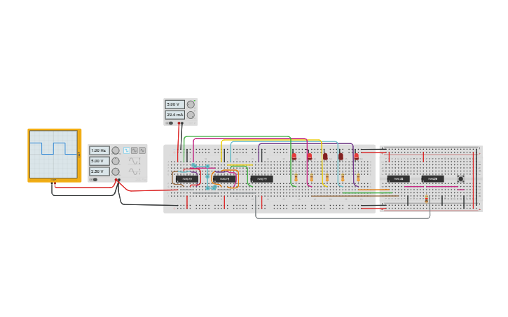 Circuit design Cont. assinc. 6 a 25 - Tinkercad