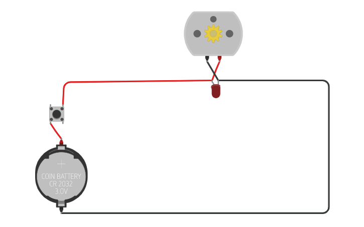 Circuit design LED + Motor - Tinkercad