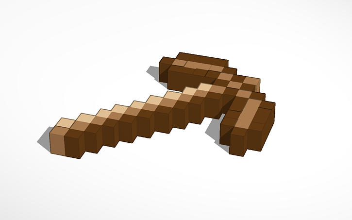 3D design minecraft pickaxe (wood) | Tinkercad