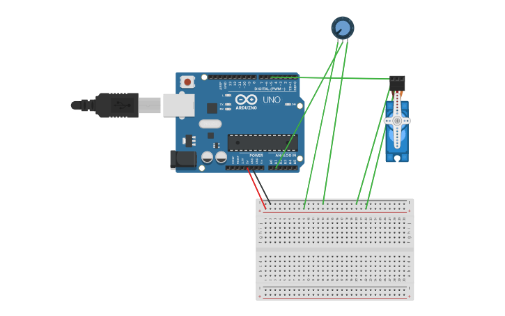 Circuit design Arduino -servo motor | Tinkercad