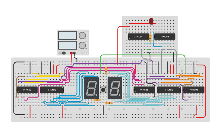 Circuit Design Contador 5 Tinkercad