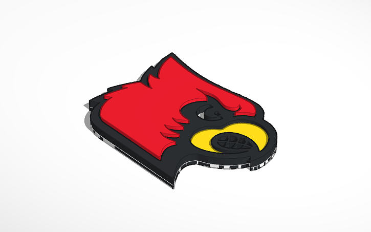 3D design Louisville Cardinals Logo - Tinkercad