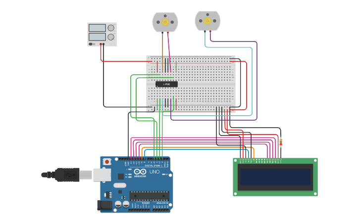 Circuit design moter | Tinkercad