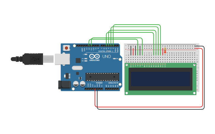 Circuit design name 12x arduino with lcd interface tinkercad
