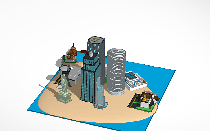 3D design Skyscraper island!!!!/ free land for your creations! | Tinkercad