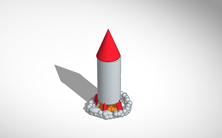 3D design rocket ship - Tinkercad