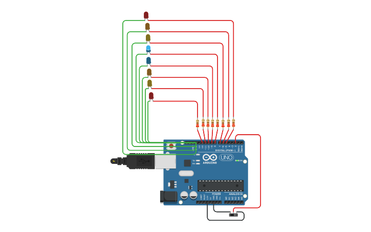 Circuit design Arduino Aufgabe 2 (Schaltkreis) - Tinkercad