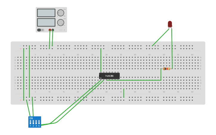 Circuit design AND GATE - Tinkercad