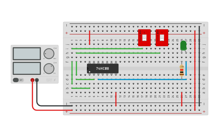 Circuit design AND Gate | Tinkercad
