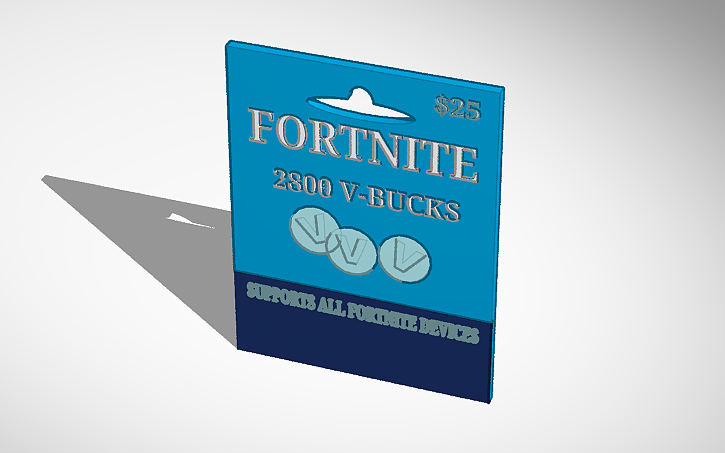 3D design Fortnite V-bucks Card - Tinkercad