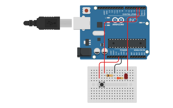 Circuit design PUSH BUTTON INTERMITTENT/REPEAT - Tinkercad