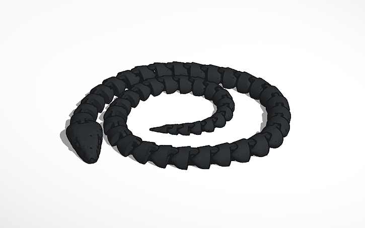 Melnasistic Python 3D design melanistic snake (articulated) original made by benjamin ...