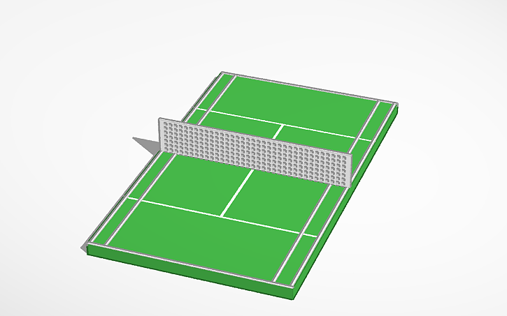 3D design Labeled Tennis Court - Tinkercad