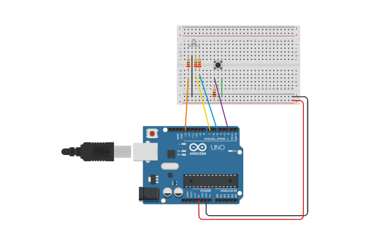 Circuit design Practica de encendido Led RGB con un botón pulsador ...