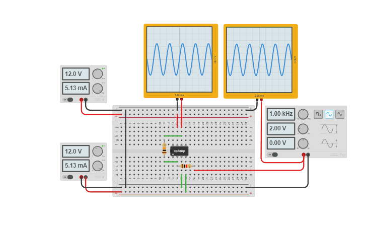 Circuit design Operator Amplifier - Tinkercad