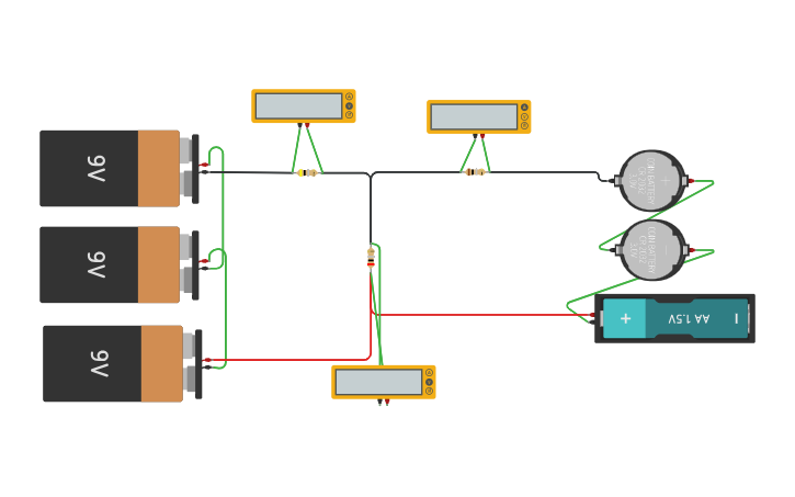 Circuit design Theorem of superposition - Tinkercad