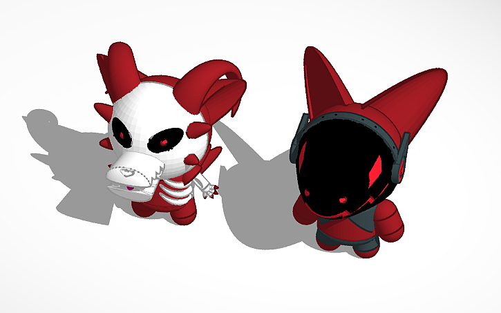 3D design Copy of chibi riot and protogen tamashi (Red Version) - Tinkercad