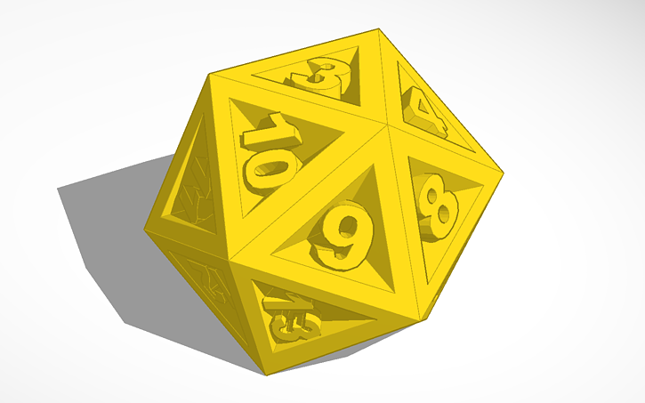 3D design D20 MTG Spin Down - Tinkercad