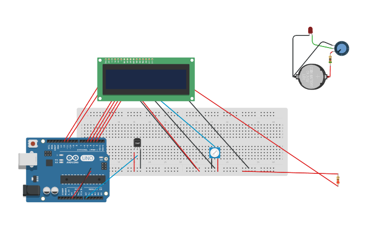 Circuit design Copy of Arduino+LCD - Tinkercad
