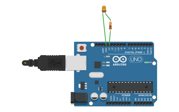 Circuit design arduino light bulb - Tinkercad