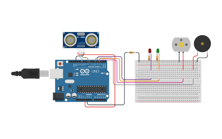 Circuit design circuito con sensor ultrasonido_Bianca_8A | Tinkercad