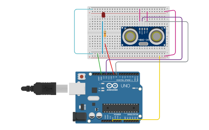 Circuit design Connecting an Ultrasonic distance sensor to Arduino ...
