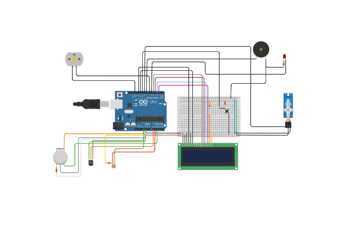 Circuit design SIMULASI SMOKE DETECTOR | Tinkercad