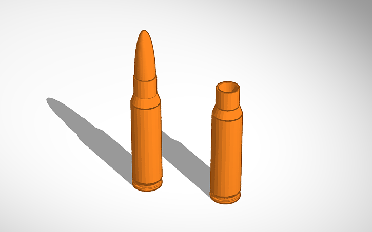 3D design .308 Winchester - Tinkercad