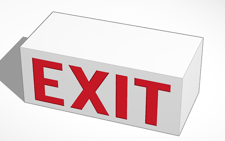 3d Design Exit Sign Tinkercad