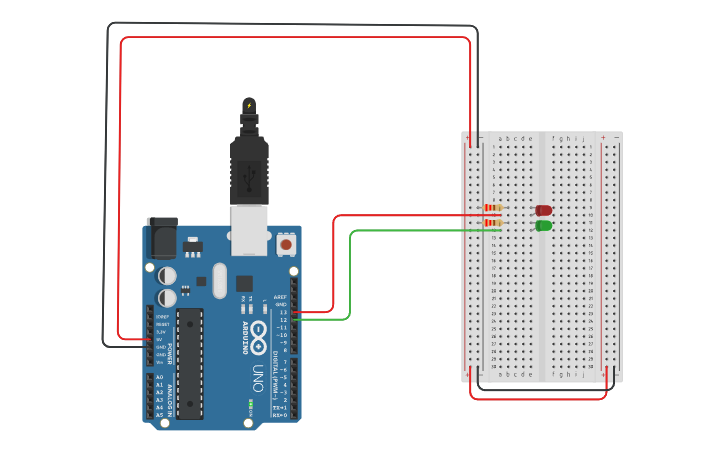 Circuit design BLINKING LED EXERCISE - Tinkercad