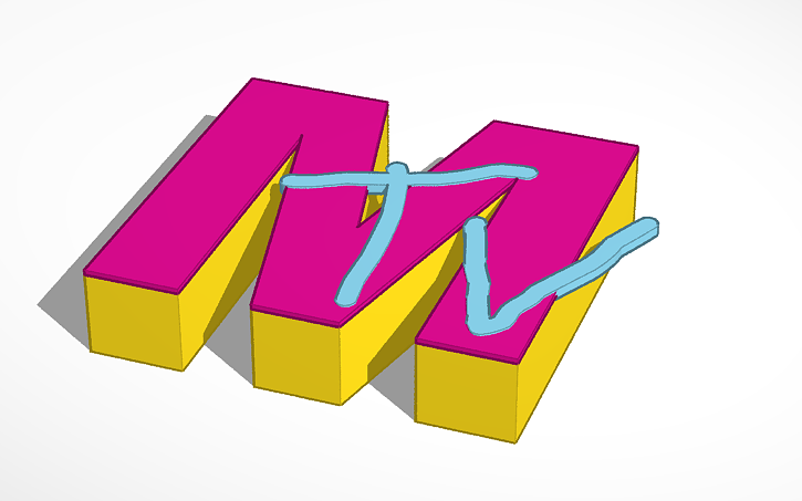 3D design MTV logo - Tinkercad