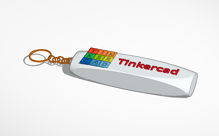 Tech Key Chain Design 3D design Key chain - Tinkercad