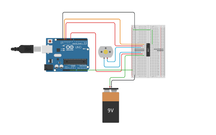 Circuit design DC Motor - Tinkercad