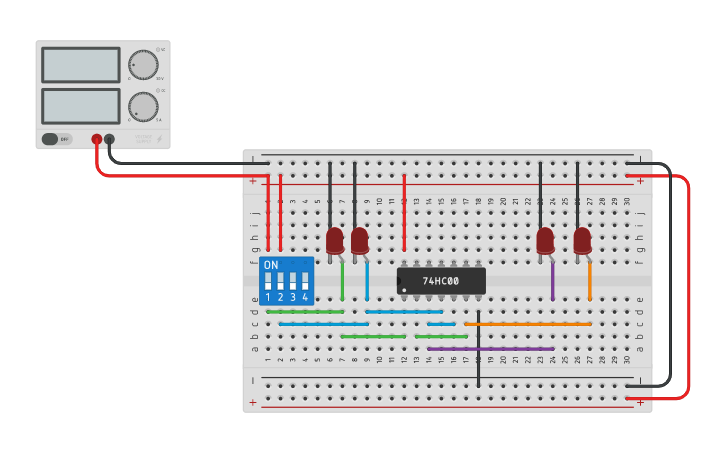 Circuit design S-R Latch using NAND Gate - Tinkercad