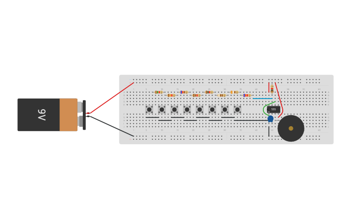 Circuit design Piano | Tinkercad