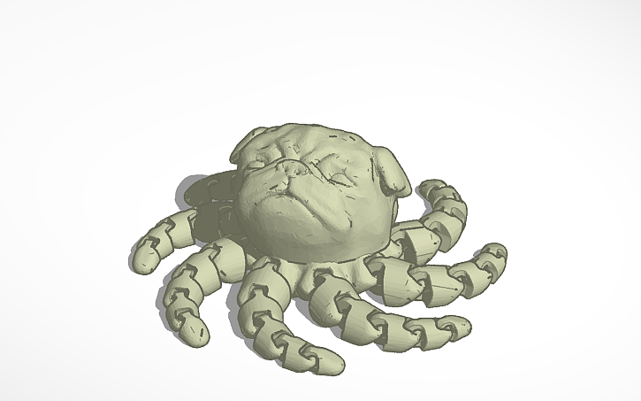 3D design pug octopus - Tinkercad