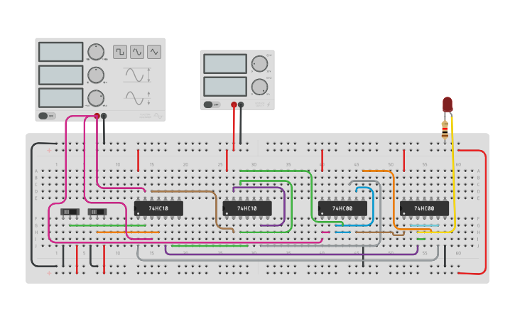 Circuit design Master slave JK Flip Flop | Tinkercad