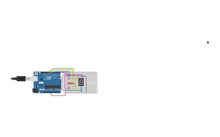Circuit design 7 segment display - Tinkercad