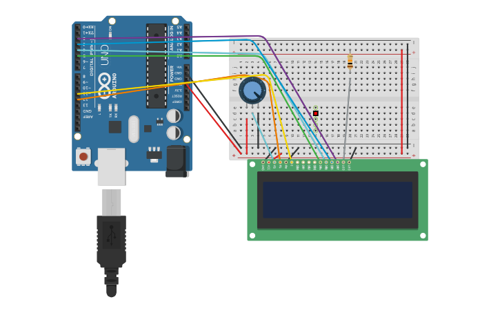 Circuit design lcd display - Tinkercad