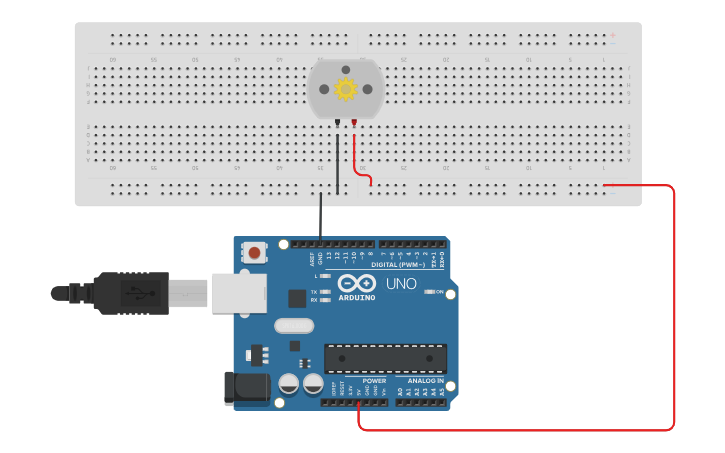 Circuit design DC motor using arduino - Tinkercad